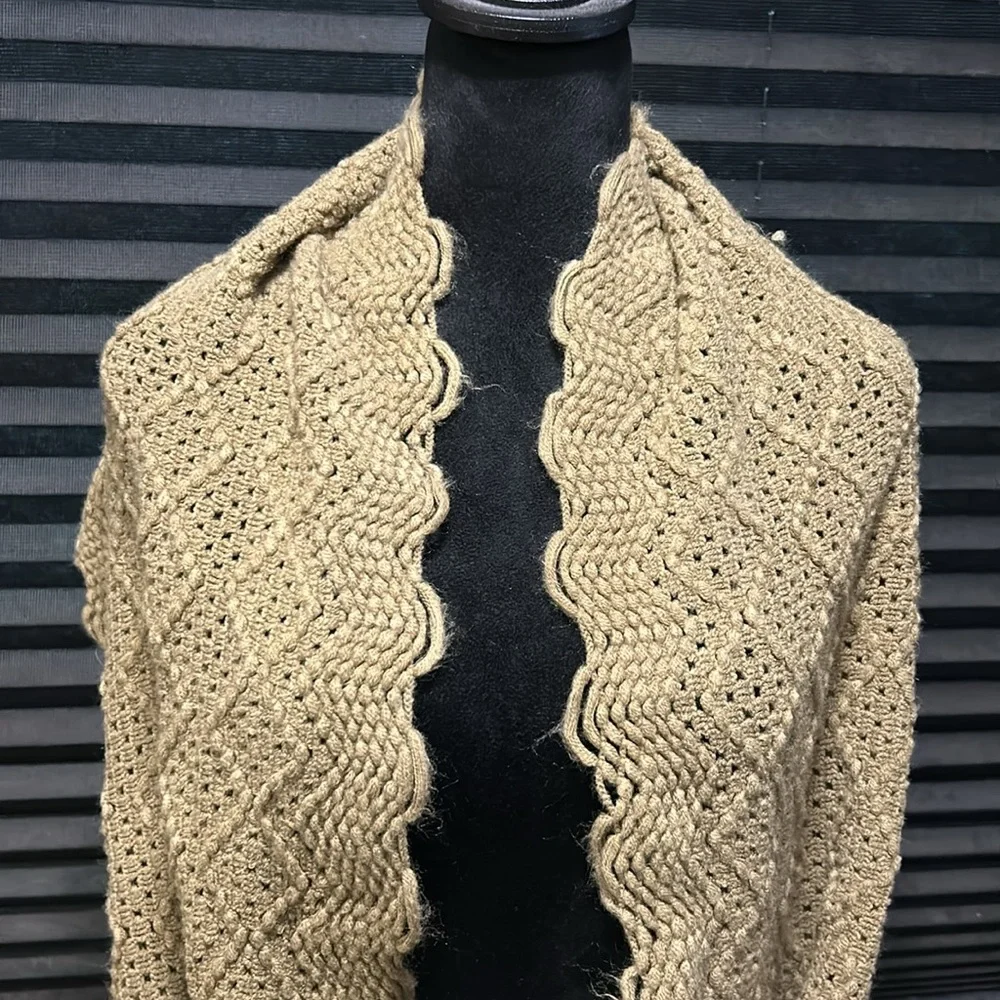 Women’s Brown Knit‎ Diamond Textured Wave Edge Infinity Scarf OS